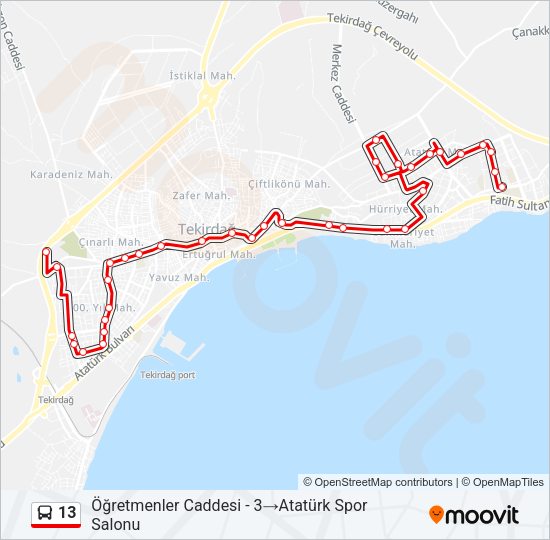 13 Bus Line Map