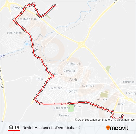 14 Bus Line Map