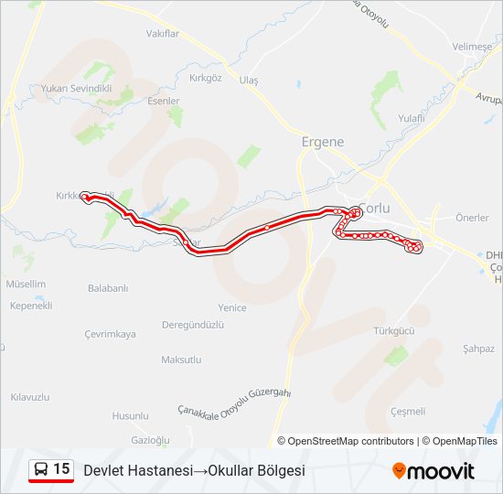 15 Bus Line Map
