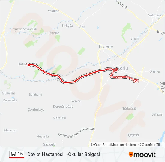 15 Bus Line Map