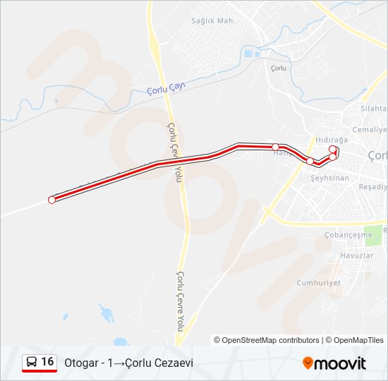 16 Bus Line Map