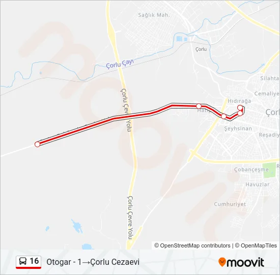 16 Bus Line Map