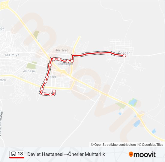 18 Bus Line Map
