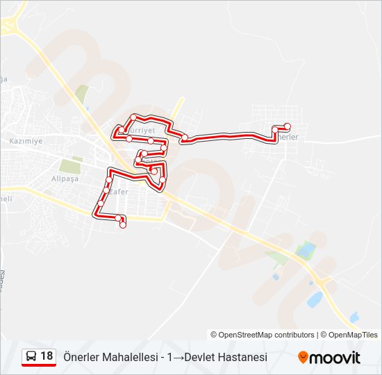 18 Bus Line Map