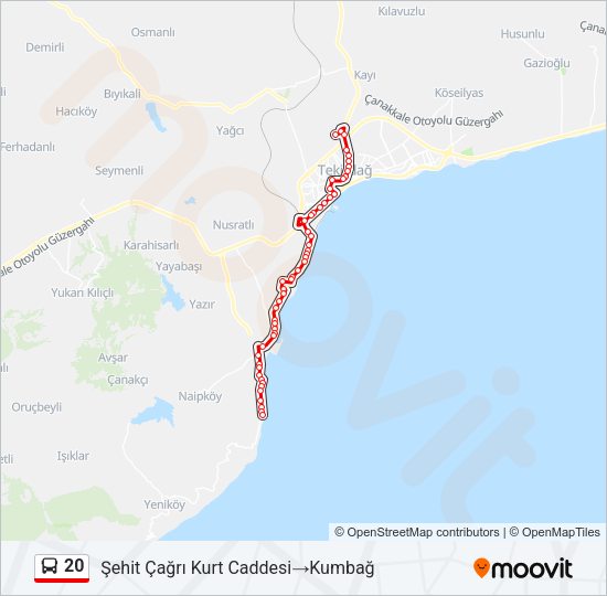 20 Bus Line Map