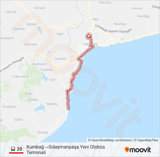 20 Bus Line Map