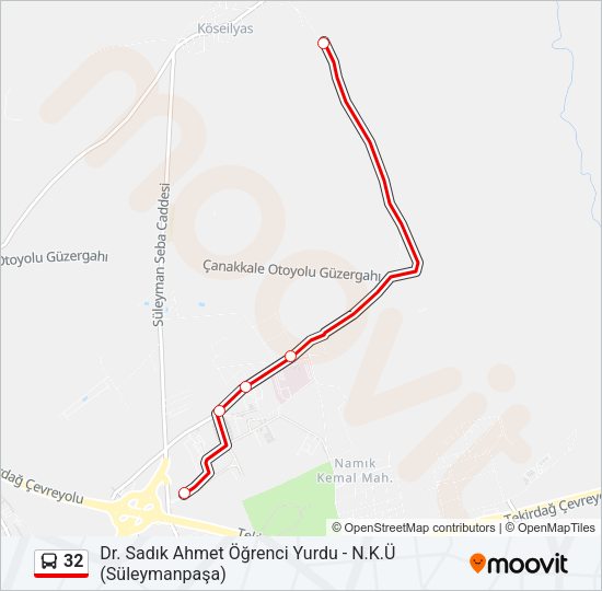 32 Bus Line Map