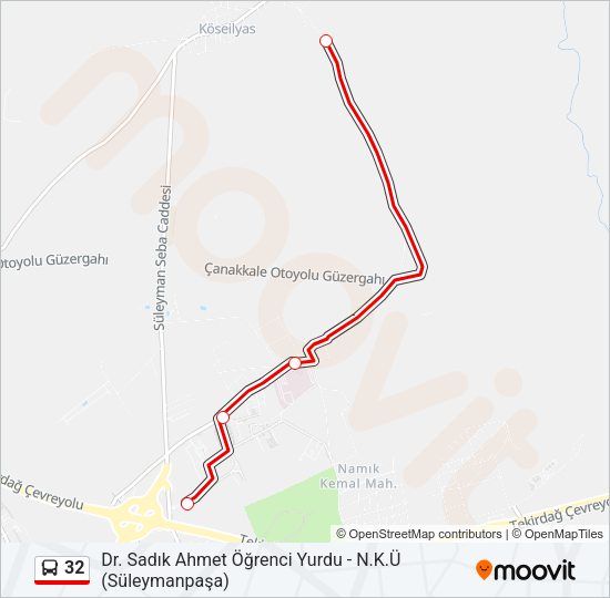 32 Bus Line Map