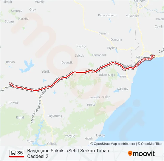 35 Bus Line Map
