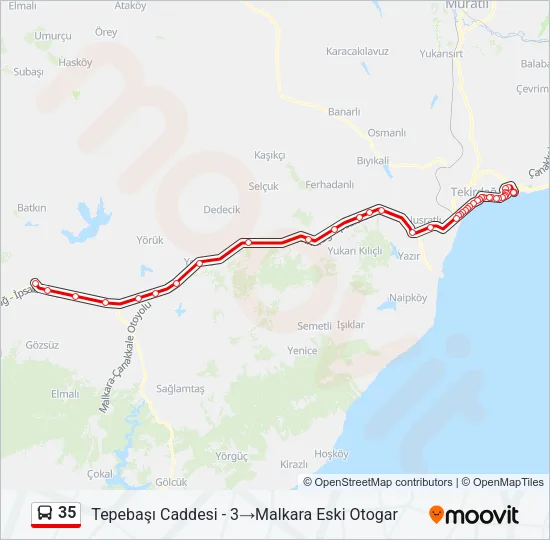 35 Bus Line Map