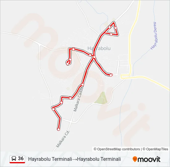 36 Bus Line Map