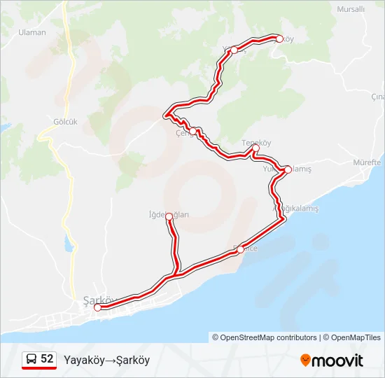 52 Bus Line Map