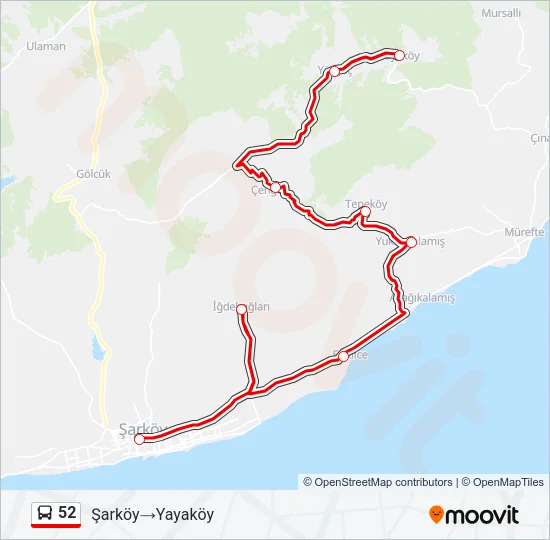 52 Bus Line Map
