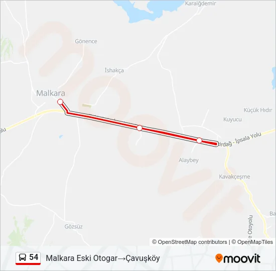 54 Bus Line Map