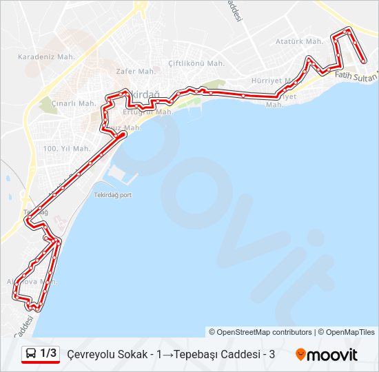 1/3 Bus Line Map