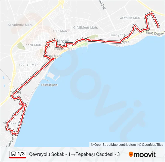 1/3 Bus Line Map