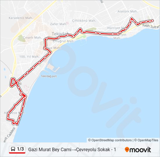1/3 Bus Line Map