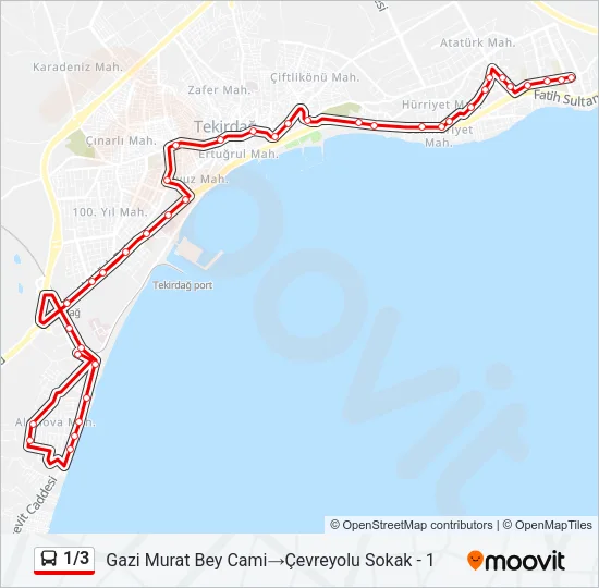 1/3 Bus Line Map