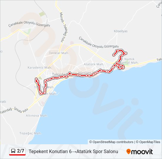 2/7 Bus Line Map