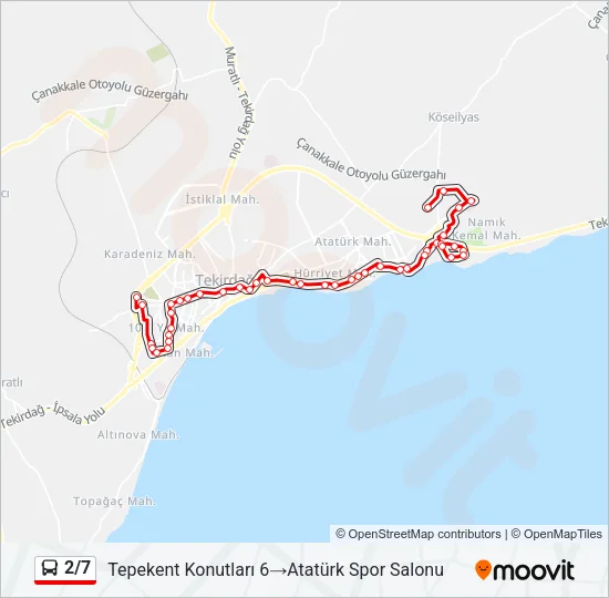 2/7 Bus Line Map