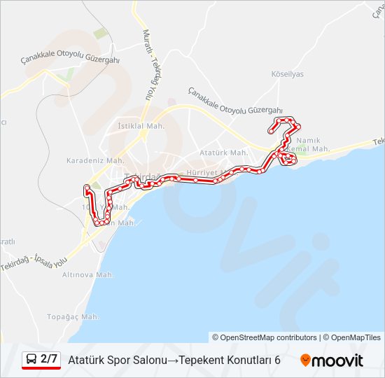 2/7 Bus Line Map