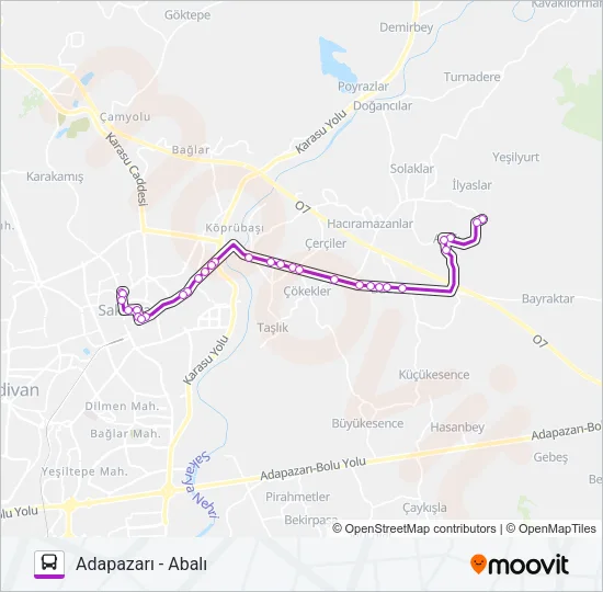 ADAPAZARI - ABALI Bus Line Map