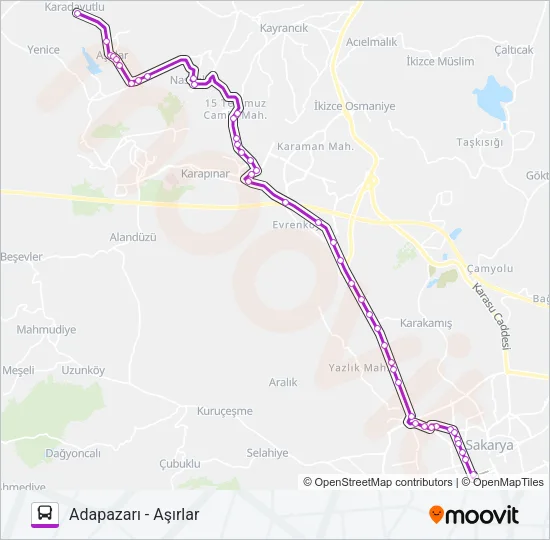 ADAPAZARI - AŞIRLAR Bus Line Map