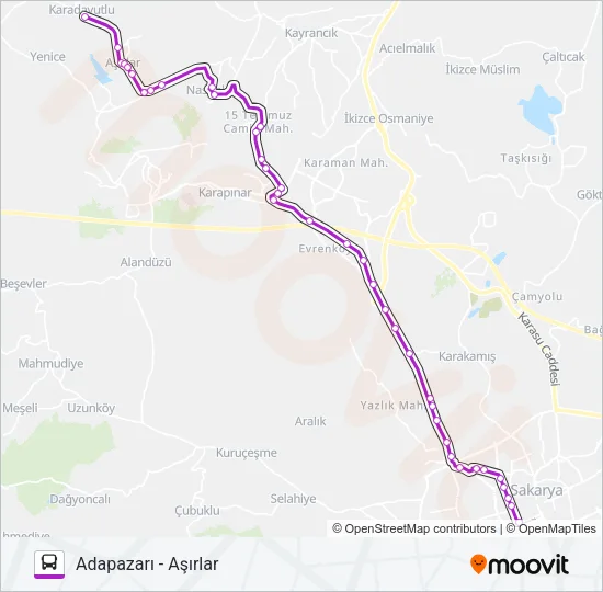 ADAPAZARI - AŞIRLAR Bus Line Map