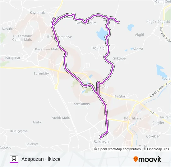 ADAPAZARI - İKIZCE Bus Line Map