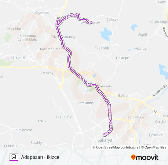 ADAPAZARI - İKIZCE Bus Line Map