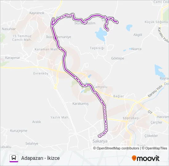 ADAPAZARI - İKIZCE Bus Line Map