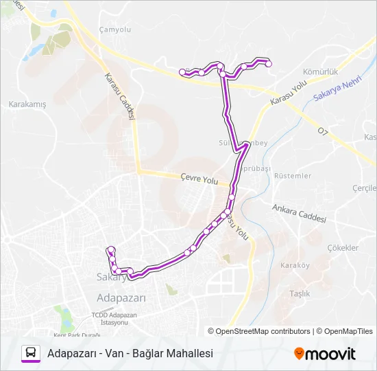 ADAPAZARI - VAN - BAĞLAR MAHALLESI Bus Line Map