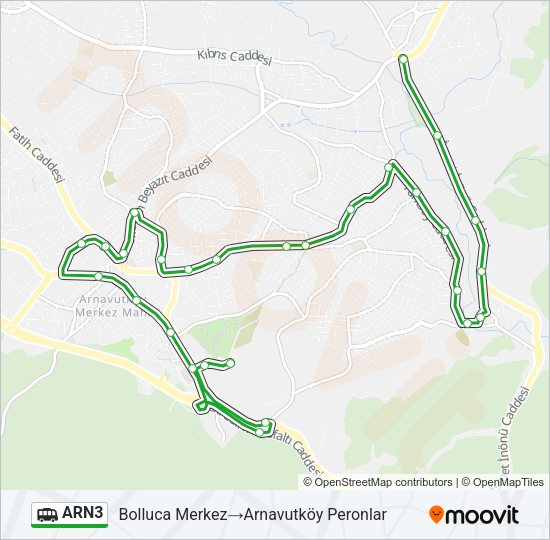ARN3 Dolmus & Minibus Line Map