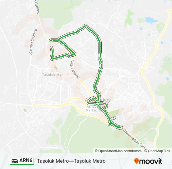 ARN6 Dolmus & Minibus Line Map