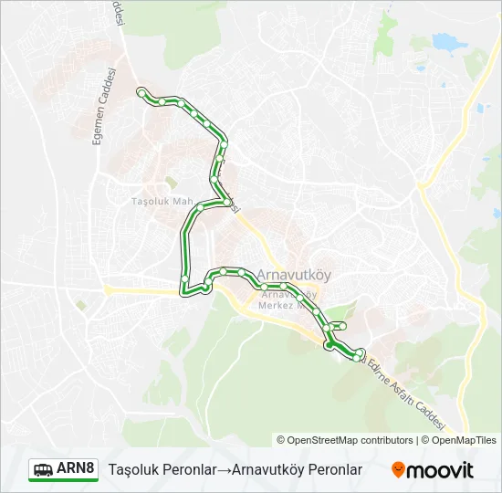 ARN8 Dolmus & Minibus Line Map