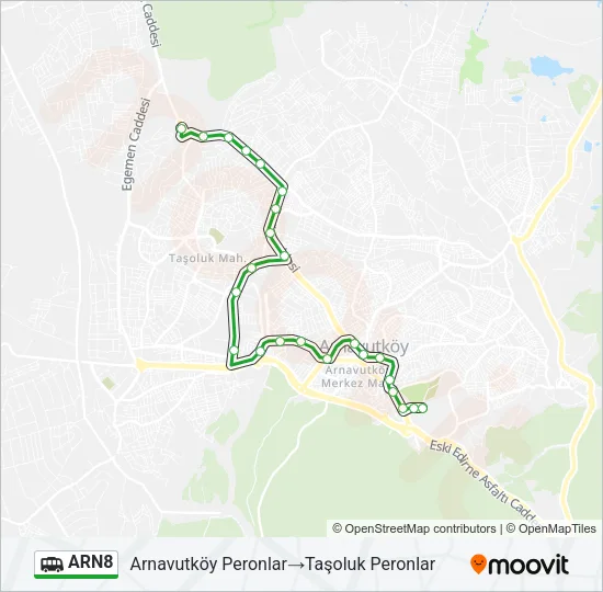 ARN8 Dolmus & Minibus Line Map