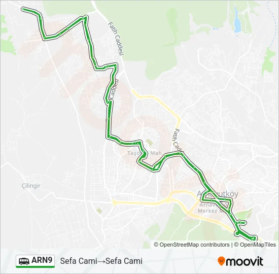 ARN9 Dolmus & Minibus Line Map