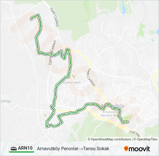 ARN10 Dolmus & Minibus Line Map