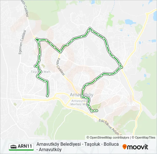 ARN11 Dolmus & Minibus Line Map