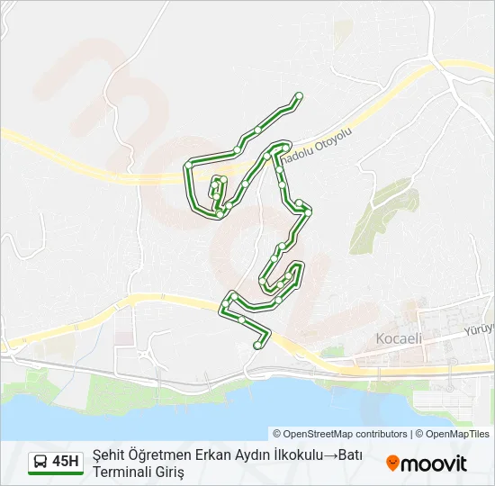 45H Bus Line Map