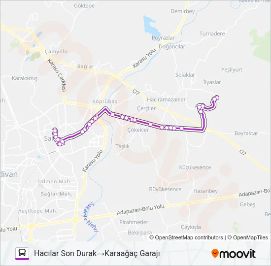 ABALI - KARAAĞAÇ GARAJI Bus Line Map