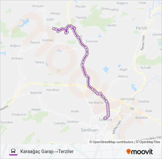 HATAPLI - KARAAĞAÇ GARAJI Bus Line Map