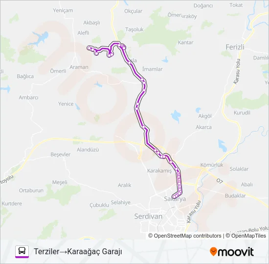 HATAPLI - KARAAĞAÇ GARAJI Bus Line Map