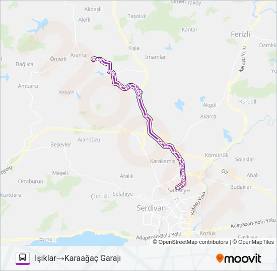 KAYRANCIK - KARAAĞAÇ GARAJI Bus Line Map