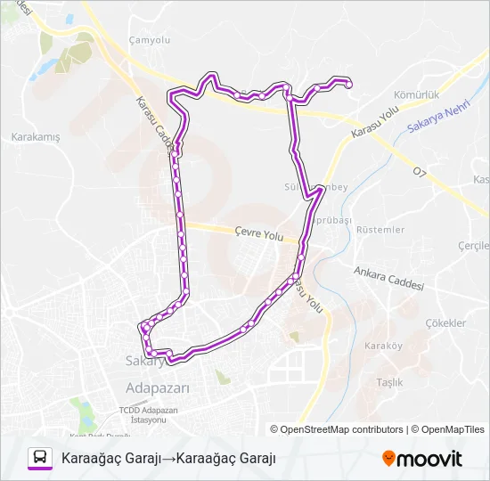 VAN - BAĞLAR MAHALLESI - KARAAĞAÇ GARAJI Bus Line Map