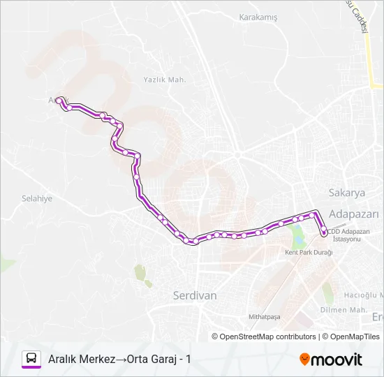 ARALIK - ORTA GARAJ Bus Line Map