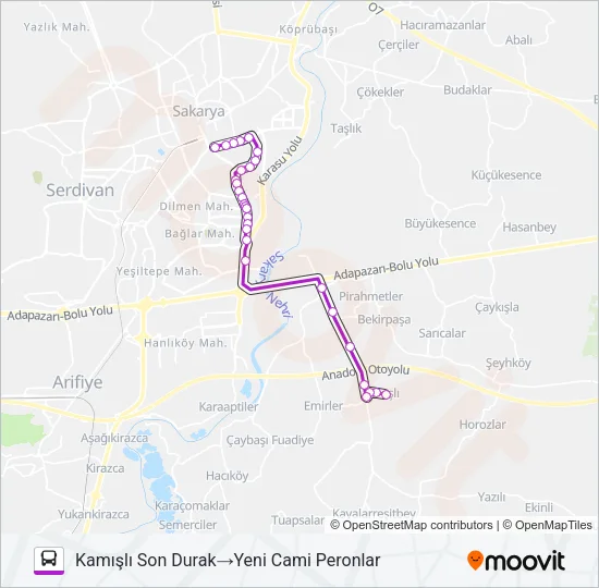 KAMIŞLI - YENI CAMII Bus Line Map