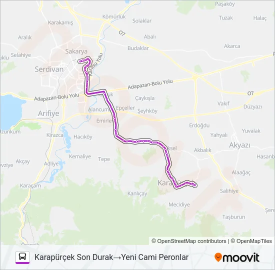 KARAPÜRÇEK - YENI CAMII Bus Line Map