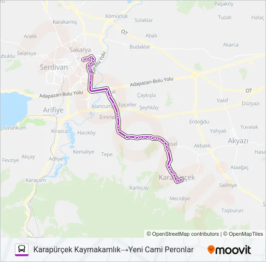 KARAPÜRÇEK - YENI CAMII Bus Line Map