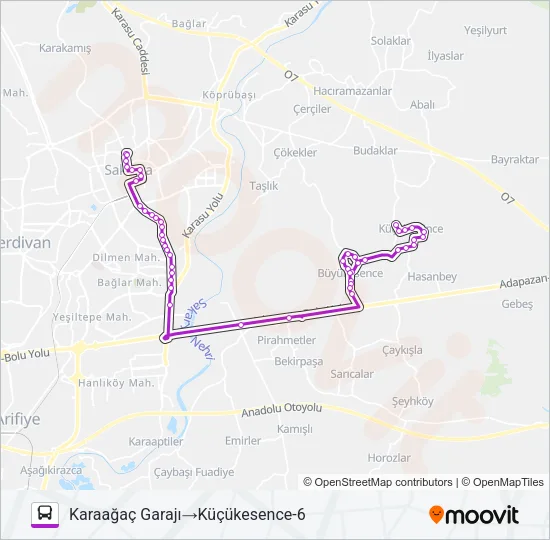 ESENCE - KARAAĞAÇ GARAJI Bus Line Map